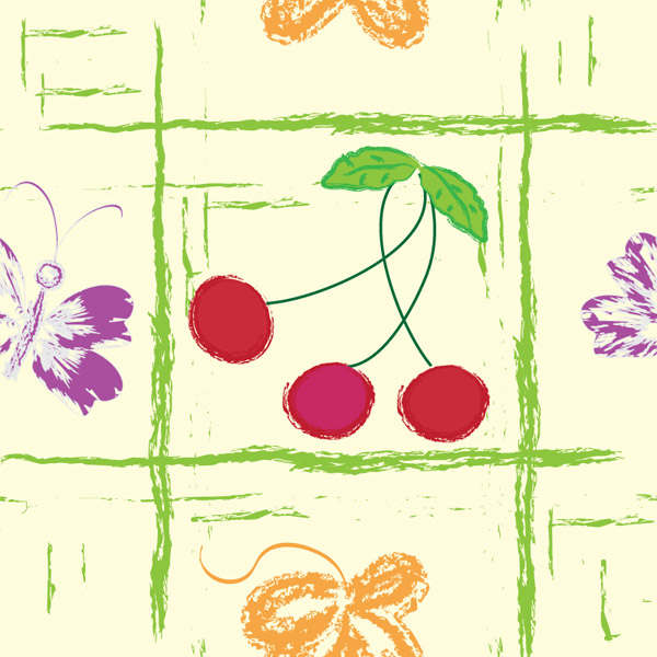 free vector Handpainted fruit background vector 3